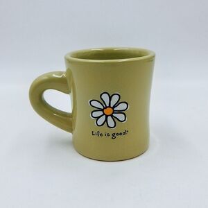 Life Is Good Daisy Mug Do What You Like Coffee Tea Diner Chunky Green